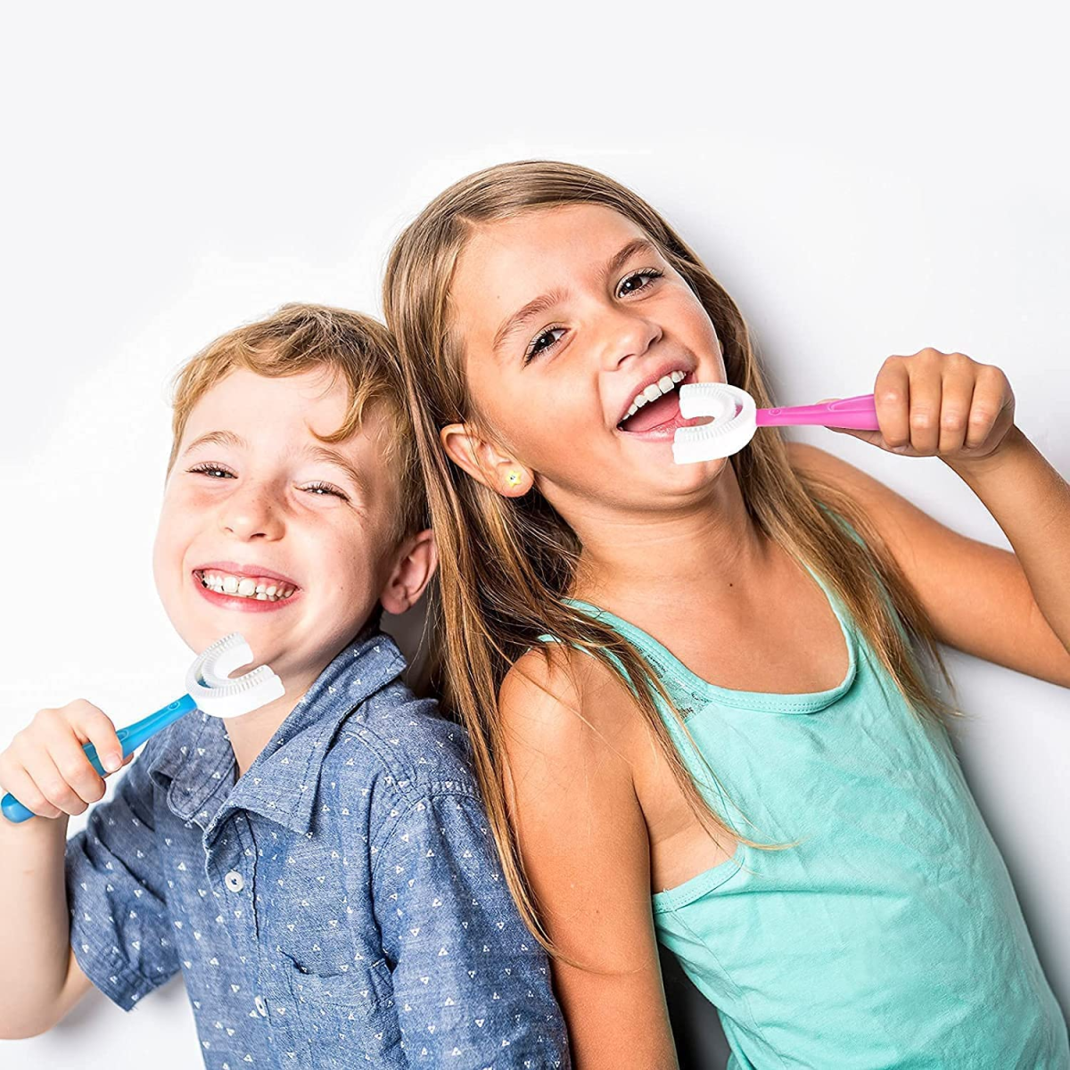 360° U-Shaped Baby Toothbrush | Soft Silicone Kids Oral Care & Teether Brush (Random Color) View Gallery - Pakistan