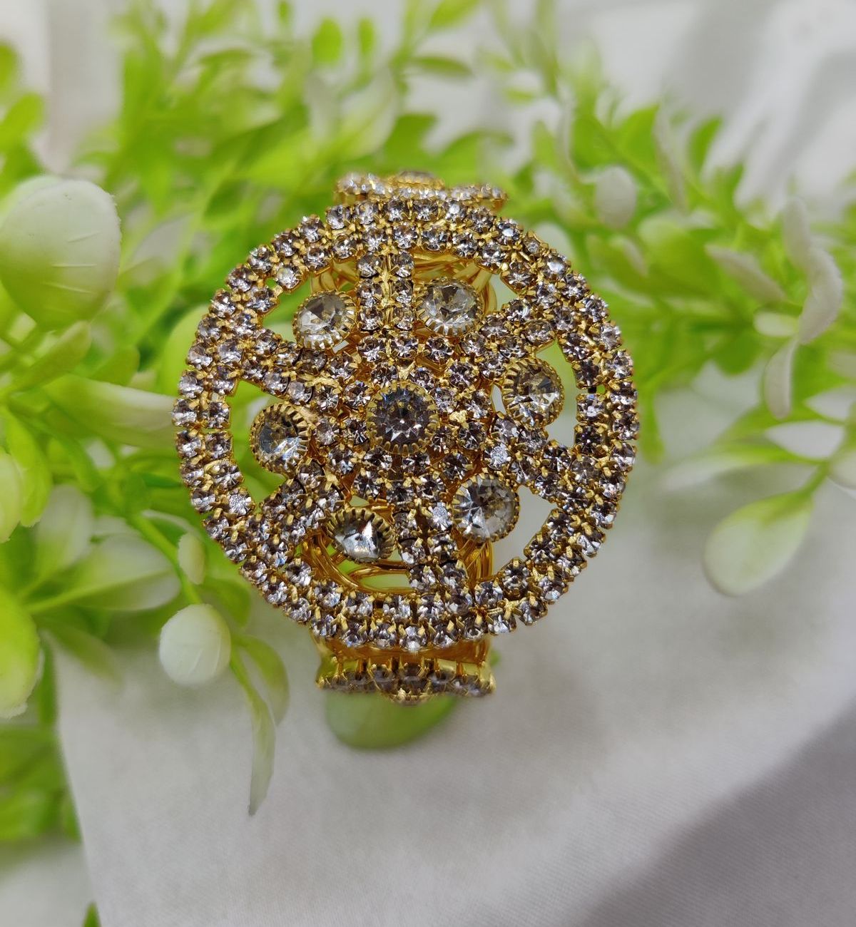 Imported Radiant Crystal Golden Wheel Bracelet – Adjustable Bracelet – Best Quality Artificial Bracelet For Girls &amp; Women | Bracelet For Every Occasion - Random Color View Gallery - Pakistan