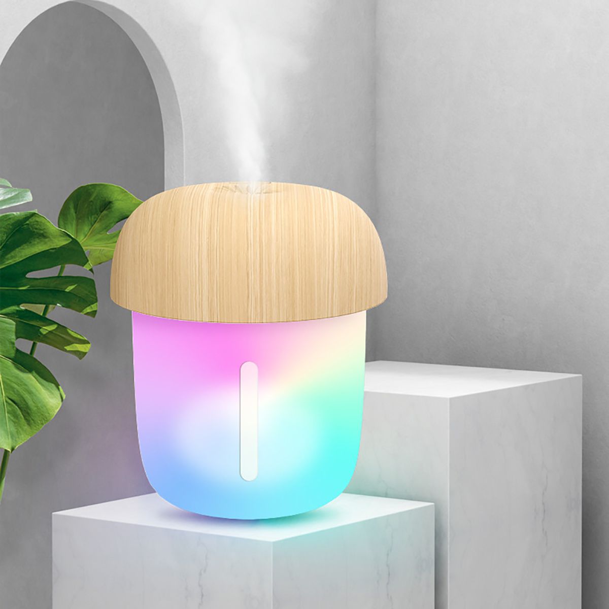 Mushroom Shape Humidifier Portable Mini Humidifier Direct usb current Aroma Diffuser Cool Mist 300ml (With box) View Gallery - Pakistan