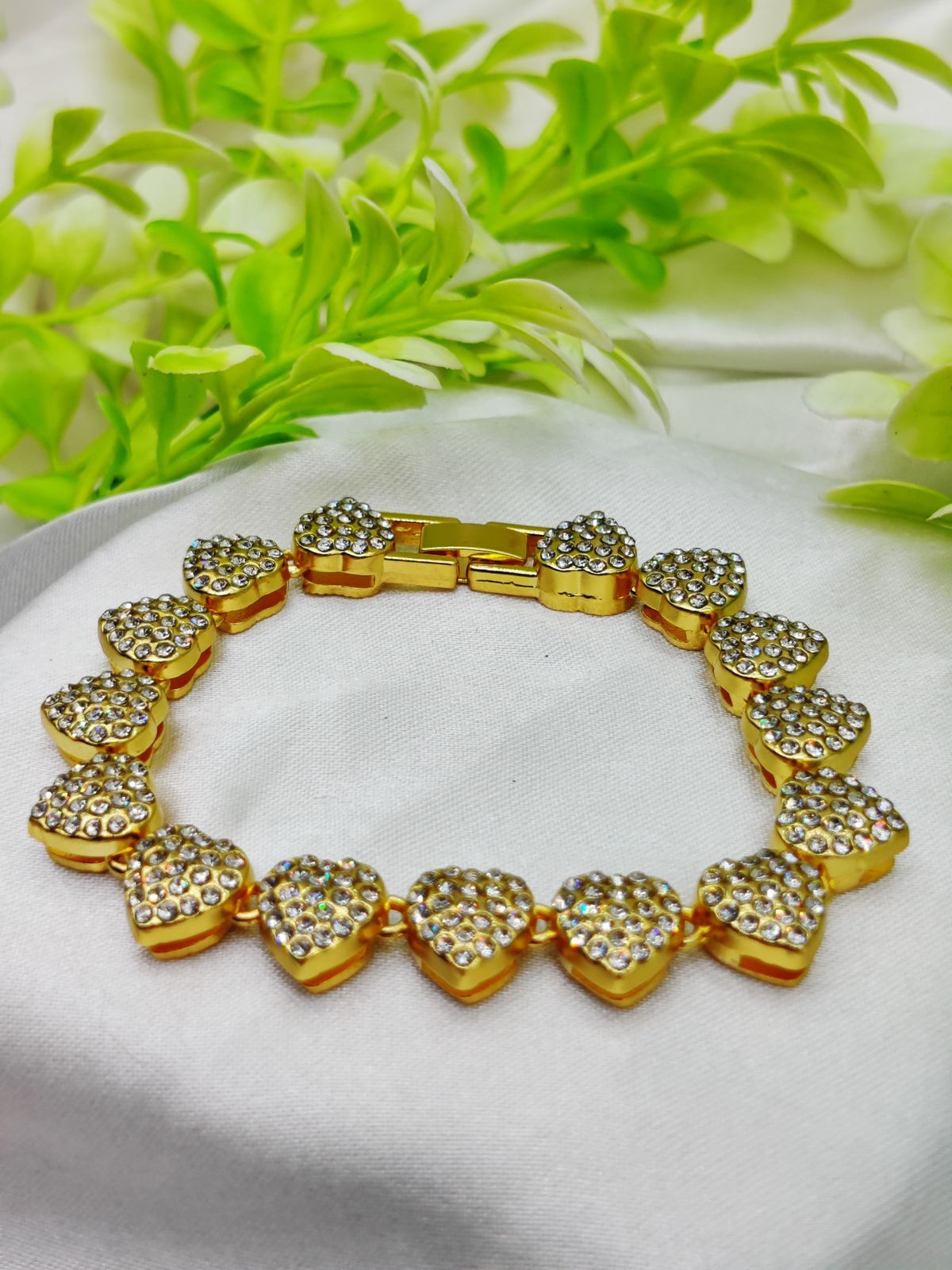 1 Piece Imported Exquisite Adjustable Heart Crystal Bracelet – Imported Elegance | Best Quality Artificial Bracelet For Girls &amp; Women | Bracelet For Every Occasion | Elegant Design View Gallery - Pakistan