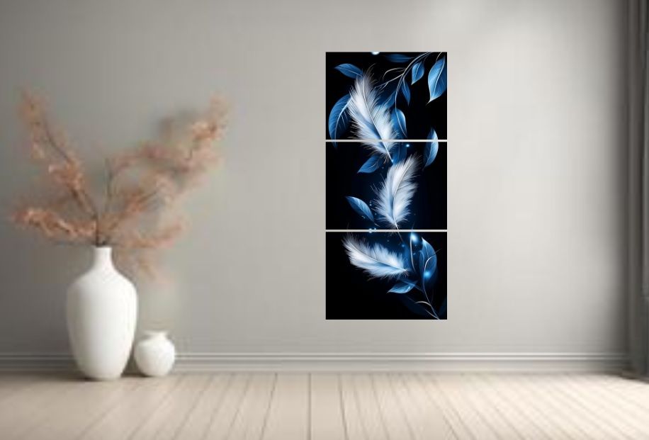 set of 3 leaf art wooden frames for wall decoration / sticky photo tiles View Gallery - Pakistan