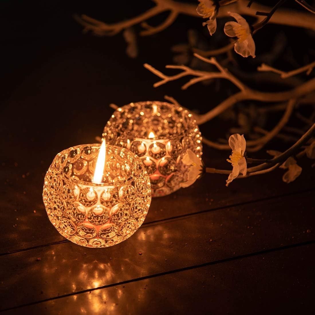Amber Shine Crystal TeaLight Candle Holder for home and office decor Cell operated View Gallery - Pakistan