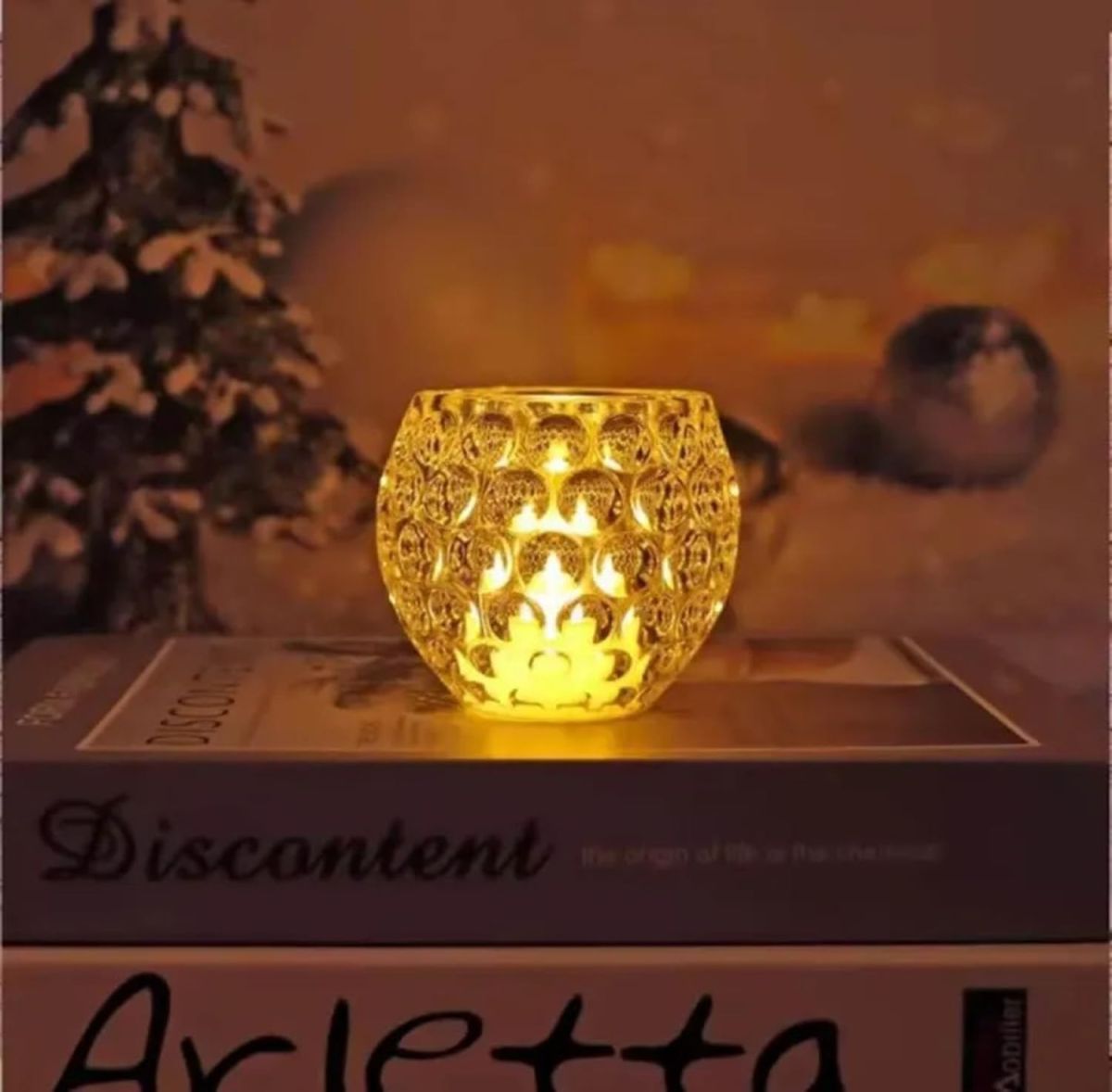 Amber Shine Crystal TeaLight Candle Holder for home and office decor Cell operated View Gallery - Pakistan