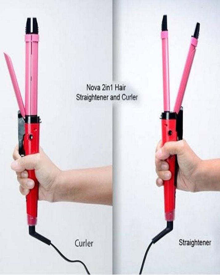 2 in 1 Nova Hair Straightener and Curler Hair Straightener + Curler Versatile Styling Tool for Straightening and Curling Hair View Gallery - Pakistan