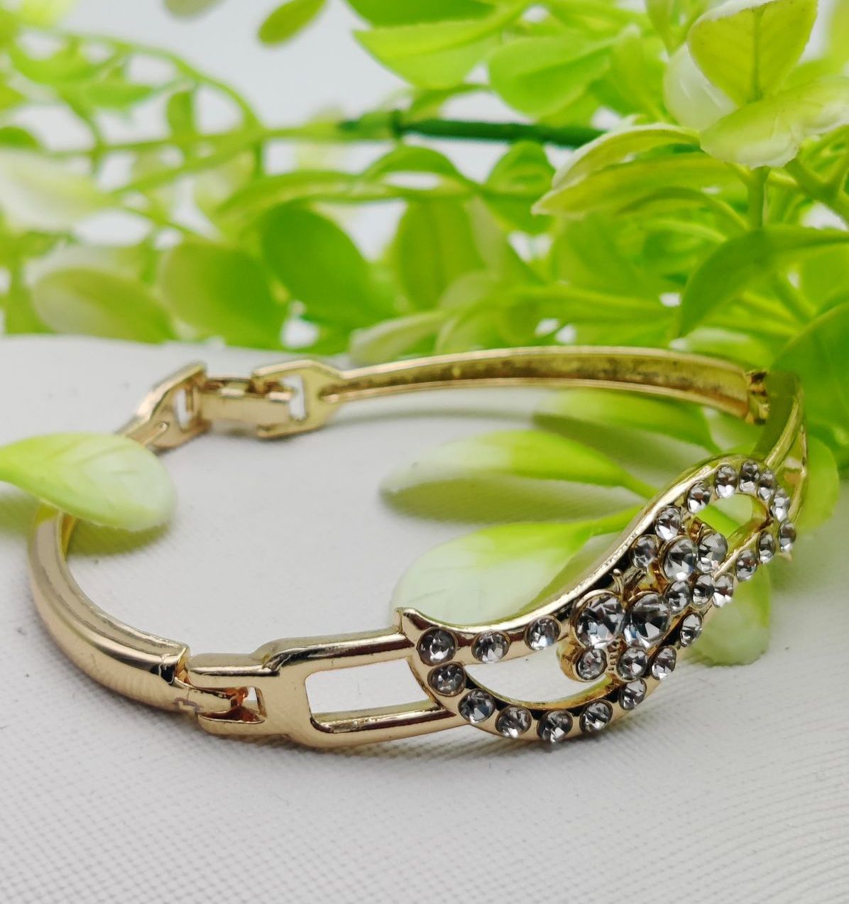 Exquisite Imported Adjustable Crystal Leaf Bracelet | Best Quality Artificial Bracelet For Girls &amp; Women | Bracelet For Every Occasion | Elegant Design View Gallery - Pakistan