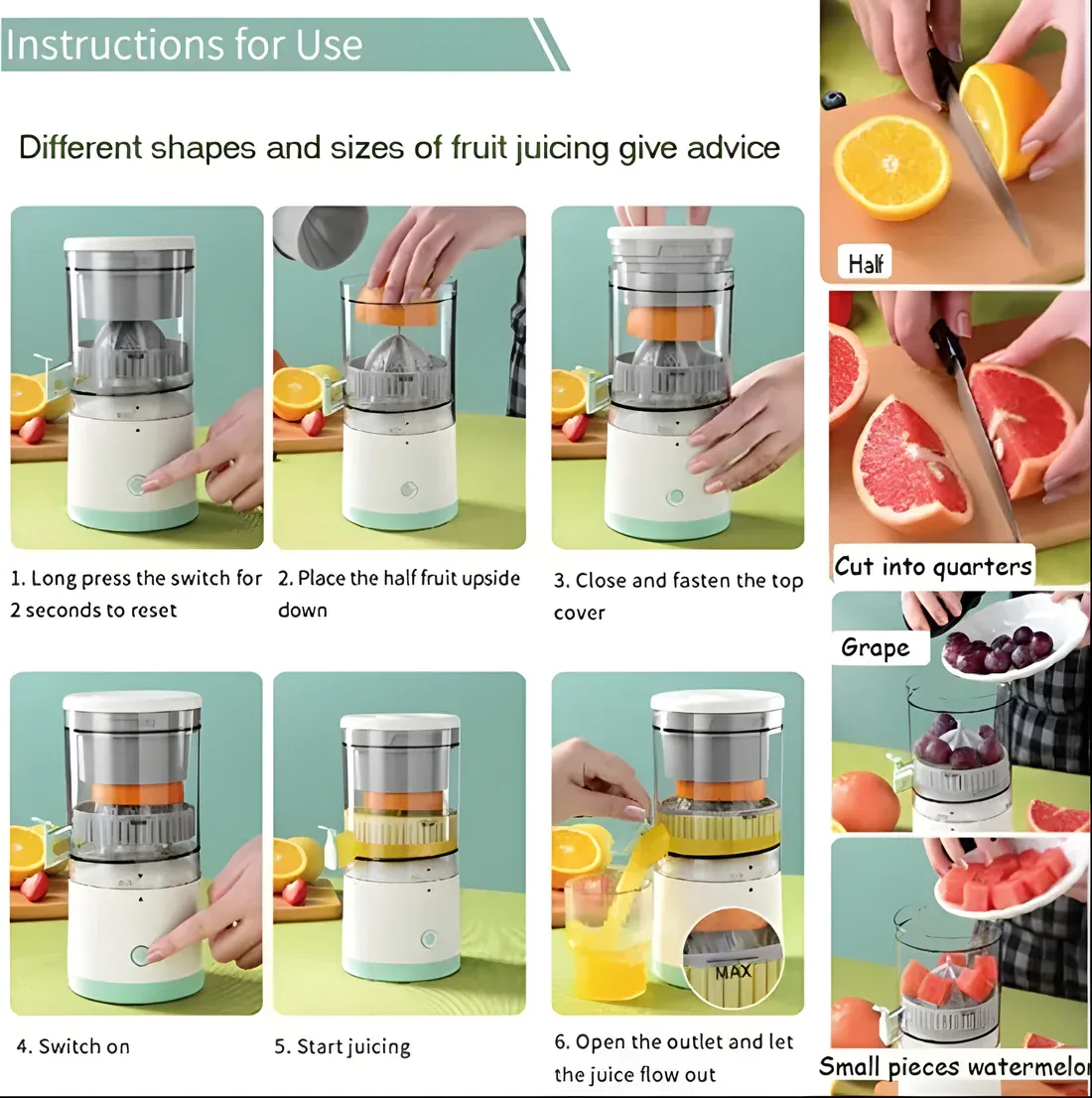 Portable Electric Citrus Juicer Hands-Free Rechargeable Orange Lemon Grapefruit Juicer Easy to Clean Juicer Machine | Orange, Lemon Juicer and Squeezer | Juice Extractor | Juice Blender View Gallery - Pakistan