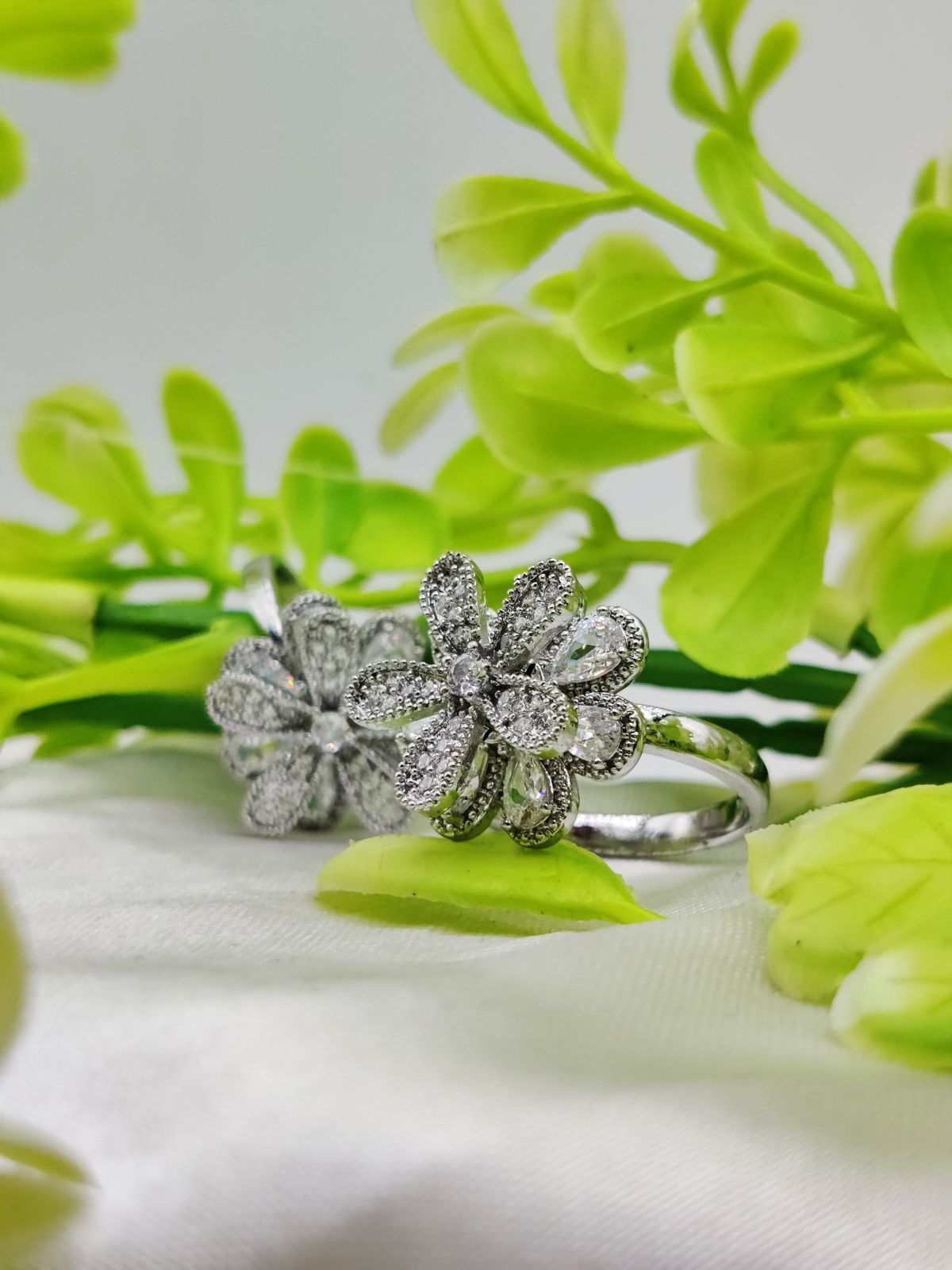1 Piece Imported Blooming Elegance Adjustable Ring Set – Two Radiant Color 🌟 | Luxurious Design Ring | Adjustable Ring | Ring For Girls &amp; Women ✨ View Gallery - Pakistan