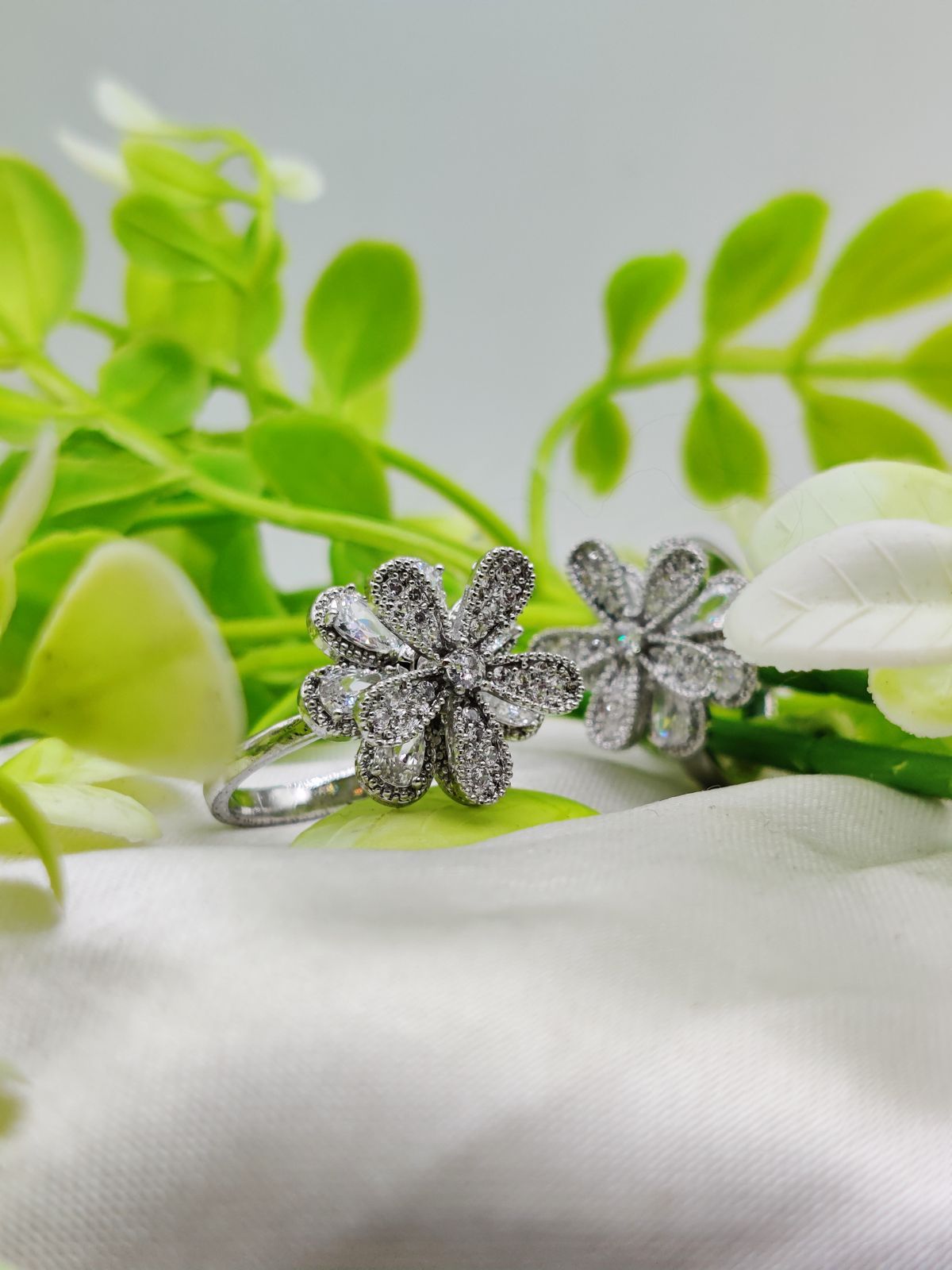 1 Piece Imported Blooming Elegance Adjustable Ring Set – Two Radiant Color 🌟 | Luxurious Design Ring | Adjustable Ring | Ring For Girls &amp; Women ✨ View Gallery - Pakistan