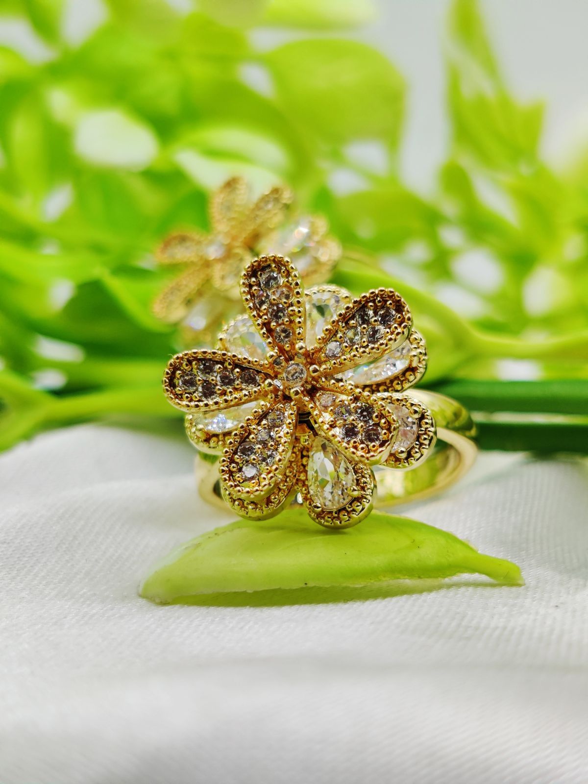 1 Piece Imported Blooming Elegance Adjustable Ring Set – Two Radiant Color 🌟 | Luxurious Design Ring | Adjustable Ring | Ring For Girls &amp; Women ✨ View Gallery - Pakistan