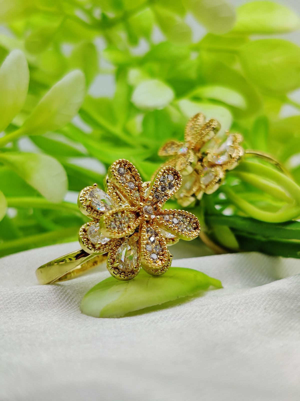 1 Piece Imported Blooming Elegance Adjustable Ring Set – Two Radiant Color 🌟 | Luxurious Design Ring | Adjustable Ring | Ring For Girls &amp; Women ✨ View Gallery - Pakistan