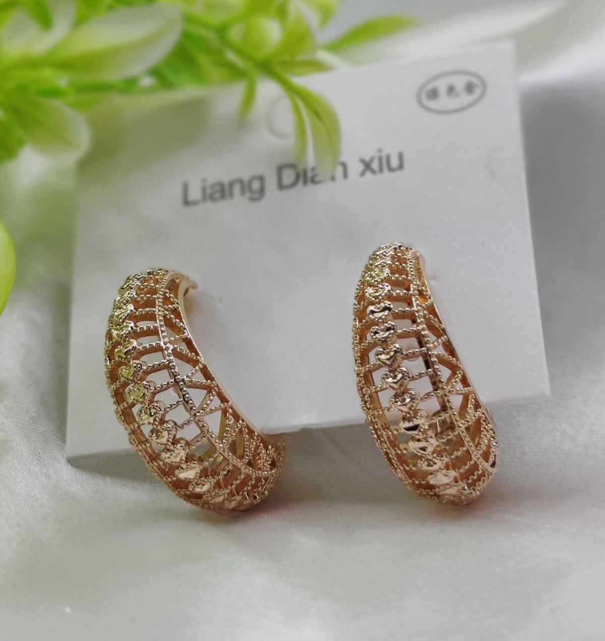 Imported Elegant Hollow Heart Design Gold-Plated Hoop Earrings - Luxurious Gold Finish | Best Quality Artificial Earrings For Girls &amp;amp; Women