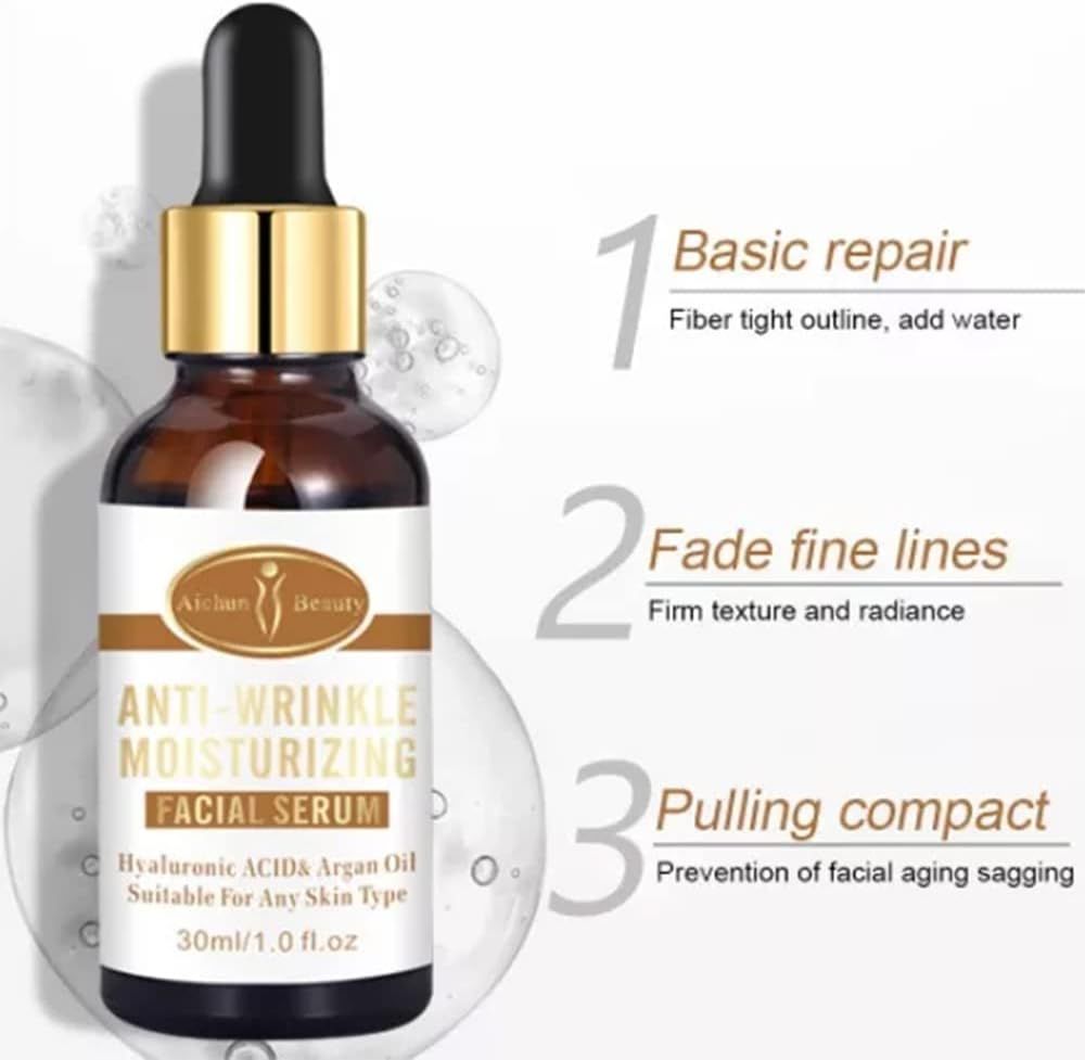 AICHUN BEAUTY Anti-Wrinkle Moisturizing Facial Serum Hyaluronic Acid Argan Oil | Suitable For Any Skin Type | 30ml | 1 fl.oz View Gallery - Pakistan
