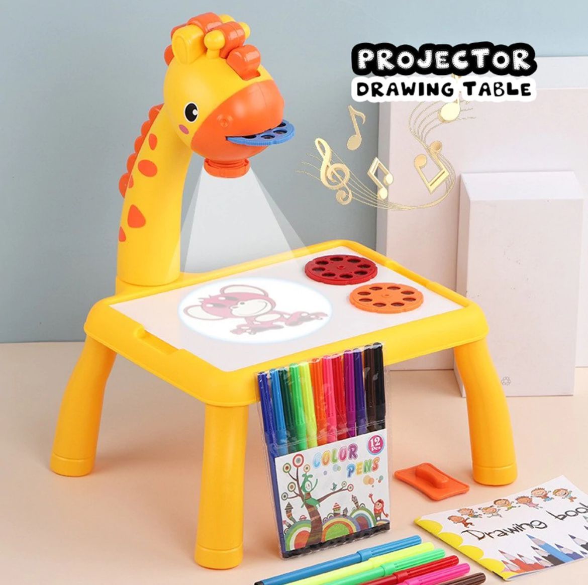 Giraffe Small Size Art Drawing Board Leds Projector Light Toy Children Kids Painting Table Small Desk  (with Box Packing)(Random Color) View Gallery - Pakistan