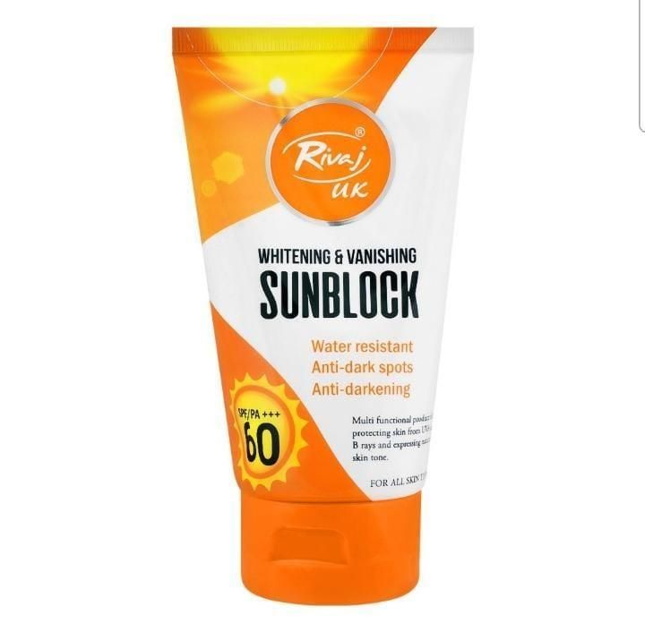 Rivaj Sunblock Whitening &amp; Vanishing SPF60 Ideal for all skin types 150ml View Gallery - Pakistan