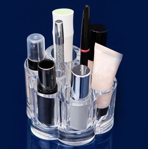6 Slot Round Shape Lipstick Organizer Flower Shape Clear Acrylic Makeup Cosmetic Jewelry Storage Case Makeup Brush Holder Cosmetic Organizer Storage Box View Gallery - Pakistan