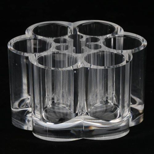 6 Slot Round Shape Lipstick Organizer Flower Shape Clear Acrylic Makeup Cosmetic Jewelry Storage Case Makeup Brush Holder Cosmetic Organizer Storage Box View Gallery - Pakistan