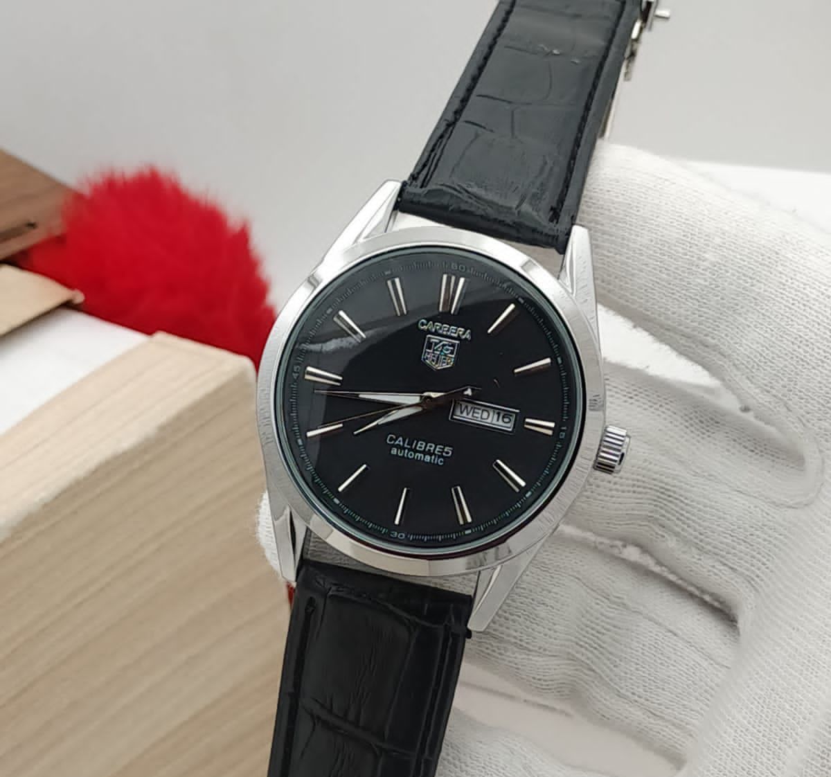 Carrera Calibre 5 - Luxury Swiss Watch With Leather Strap Mens Watch Wrist Watch | Best Quality Men Watch | Best Quality Analog Watch For Men - Without Box View Gallery - Pakistan