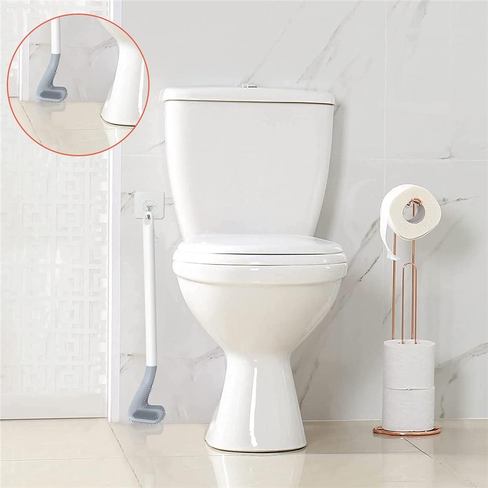 Golf Toilet Brush | Long Handle Silicone Toilet Brush, Flexible Silicone Rubber Toilet Brush cleaning Golf Style | Without Box (Random Color) View Gallery - Pakistan