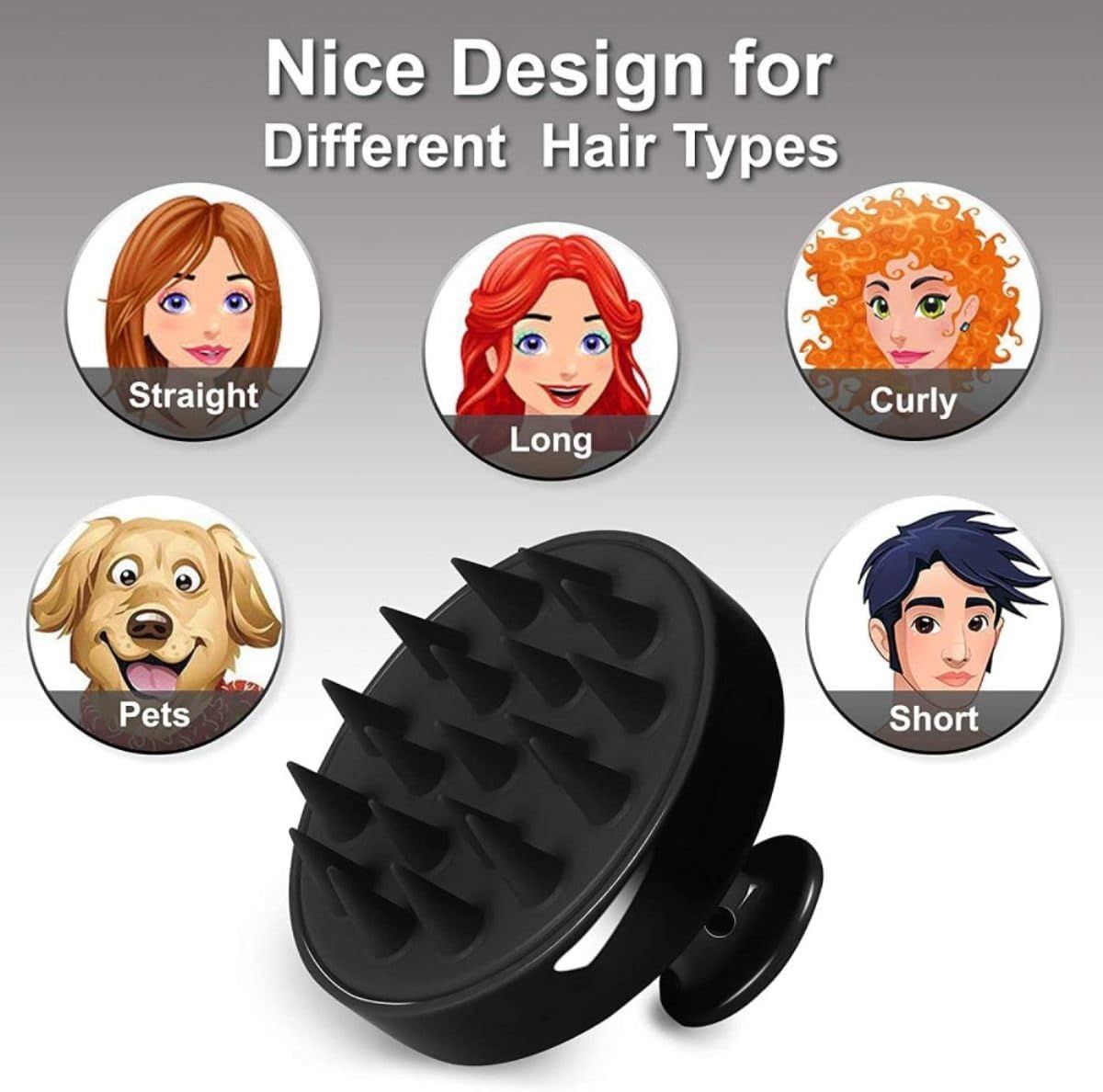 1 Piece Scalp Shampoo Massager Brush | Scalp Hair Scrubber With Soft Bristles For All Type Of Hairs ( Random Color ) View Gallery - Pakistan