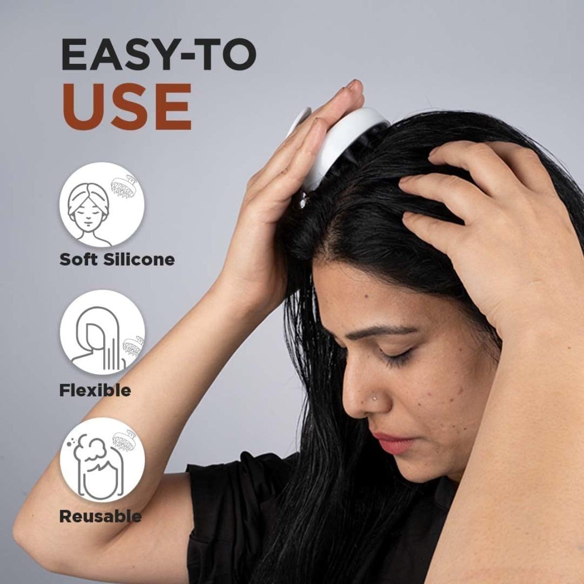 1 Piece Scalp Shampoo Massager Brush | Scalp Hair Scrubber With Soft Bristles For All Type Of Hairs ( Random Color ) View Gallery - Pakistan