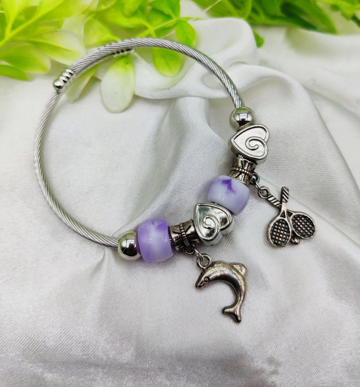 Imported Elegant Dolphin Charm Pandora Bracelet with Purple Accents | Best Quality Bracelet For Girls &amp;amp; Women | Girls &amp;amp; Women Jewellery