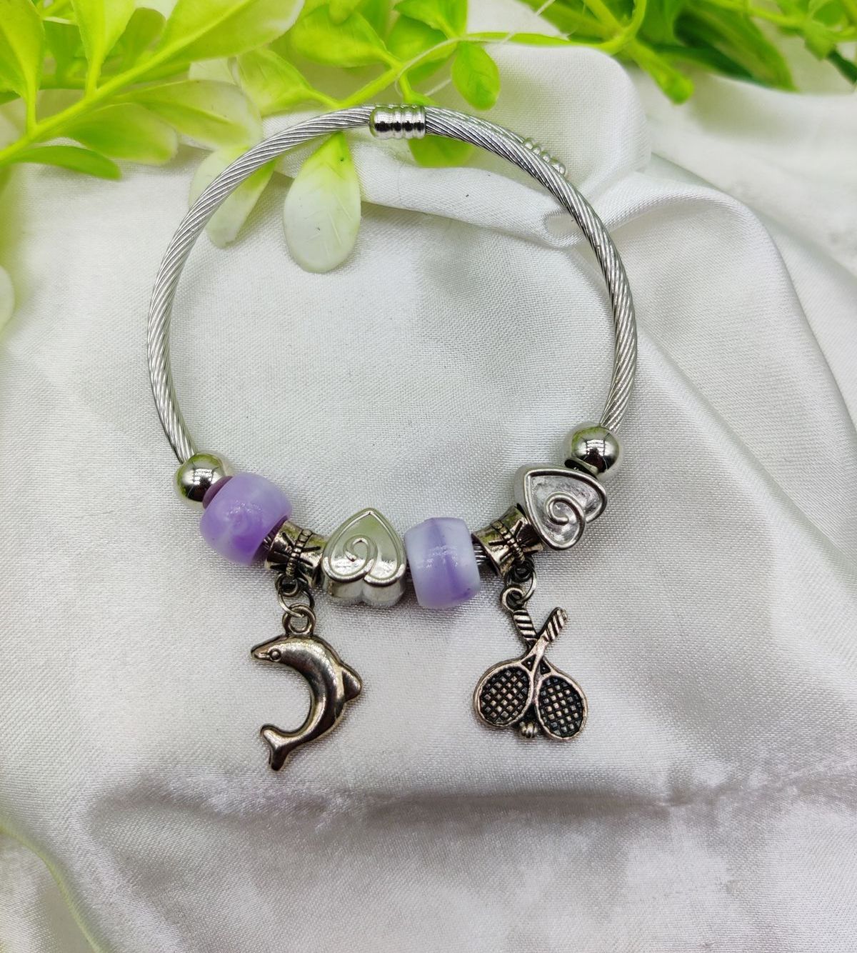 Imported Elegant Dolphin Charm Pandora Bracelet with Purple Accents | Best Quality Bracelet For Girls &amp; Women | Girls &amp; Women Jewellery View Gallery - Pakistan