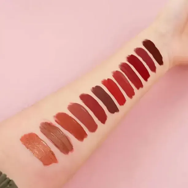 Pack of 12 WaterProof Matte Nude Redish Shades Lipgloss View Gallery - Pakistan