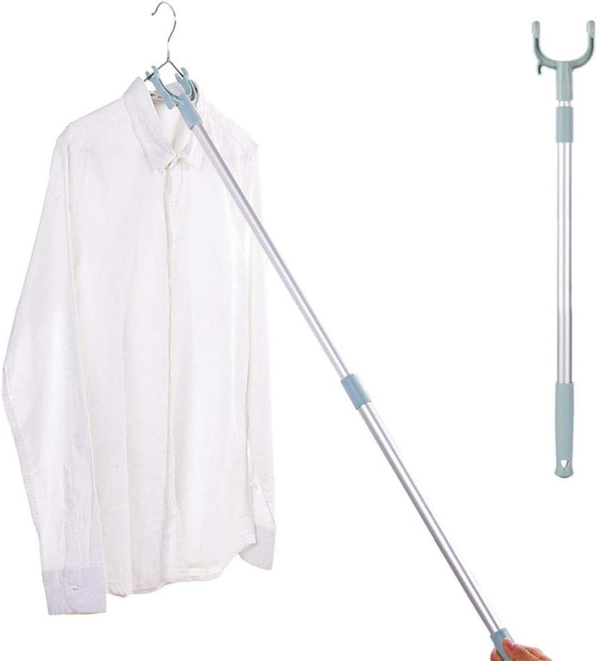 Extendable Telescopic Clothes Fork, Adjustable Laundry Hanging Fork with Hook (random color) View Gallery - Pakistan