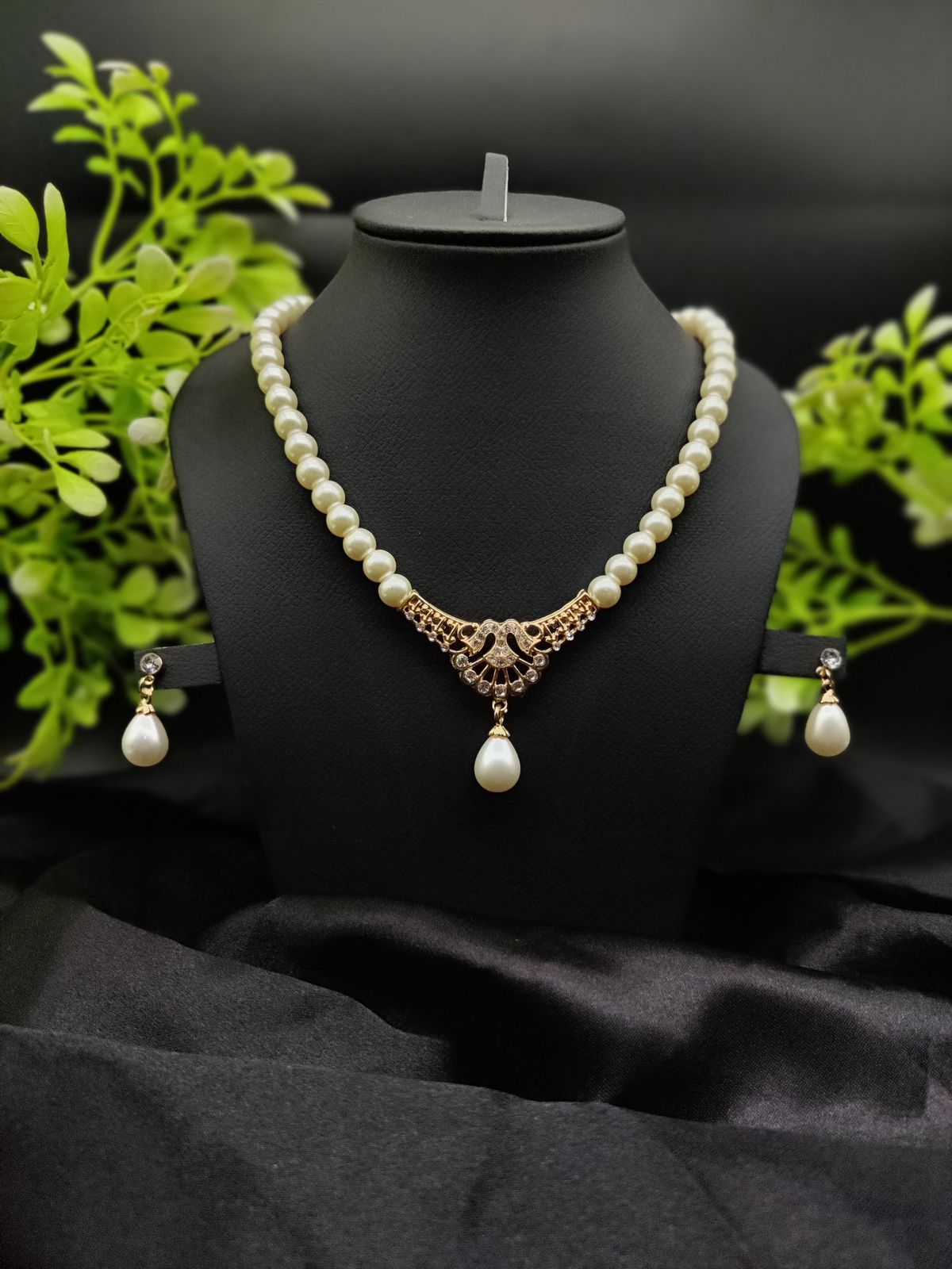 Imported Regal Pearl Embrace Necklace Set with Elegant Drop Design ✨ | Best Quality Necklace For Girls &amp;amp; Women | Artificial Jewellery