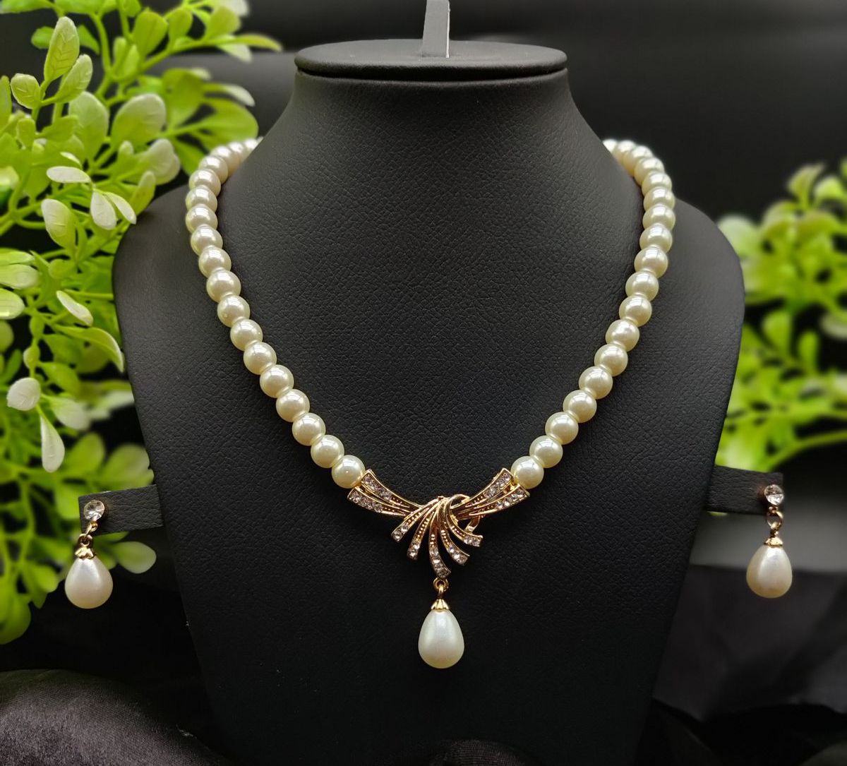 Imported Timeless Pearl Necklace Set with Radiant Pendant &amp;amp; Earrings | Girls &amp;amp; Women Fashion