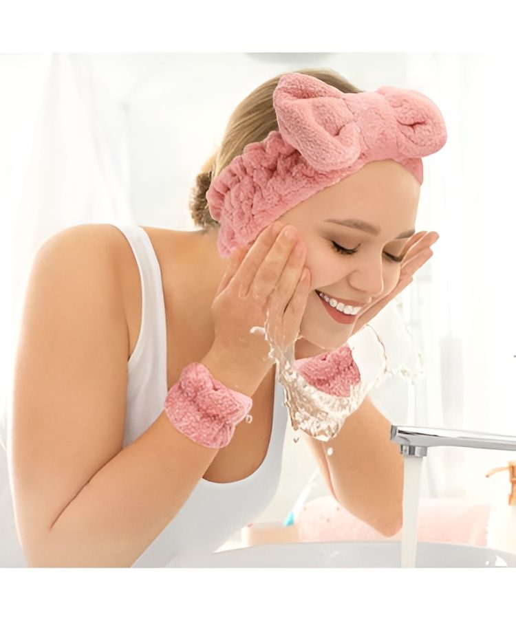 3 Pieces Set Kiss Lovely Wrist Strap - Face Wash Headband and Wristband Soft fabric View Gallery - Pakistan