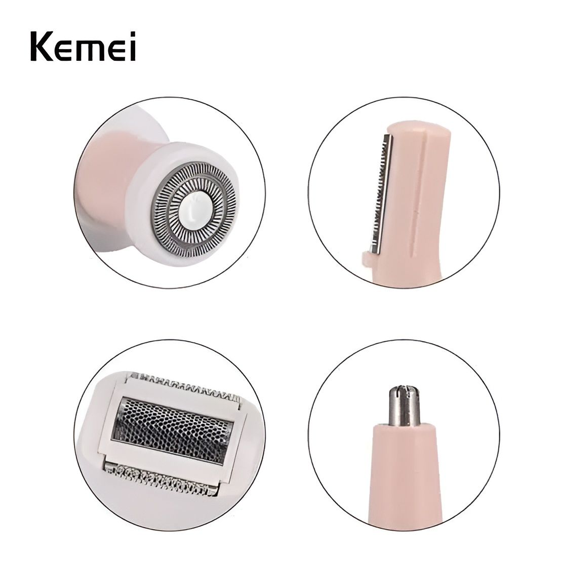 Kemei 4 in 1 Rechargeable Hair Remover Shaver Ladies epilator - KM-3024 (Random color) View Gallery - Pakistan