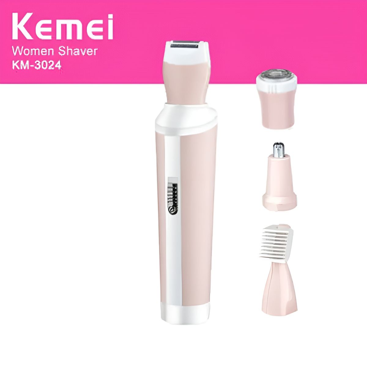 Kemei 4 in 1 Rechargeable Hair Remover Shaver Ladies epilator - KM-3024 (Random color) View Gallery - Pakistan