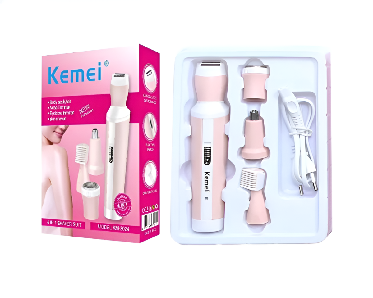 Kemei 4 in 1 Rechargeable Hair Remover Shaver Ladies epilator - KM-3024 (Random color) View Gallery - Pakistan