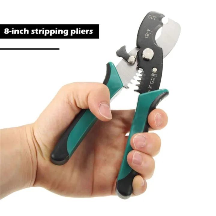 8 Inch Wire Stripper Cable Cutting Scissor Stripping Pliers Cutter Hand Tools | Best Quality Hand Tools ( Random Color ) View Gallery - Pakistan