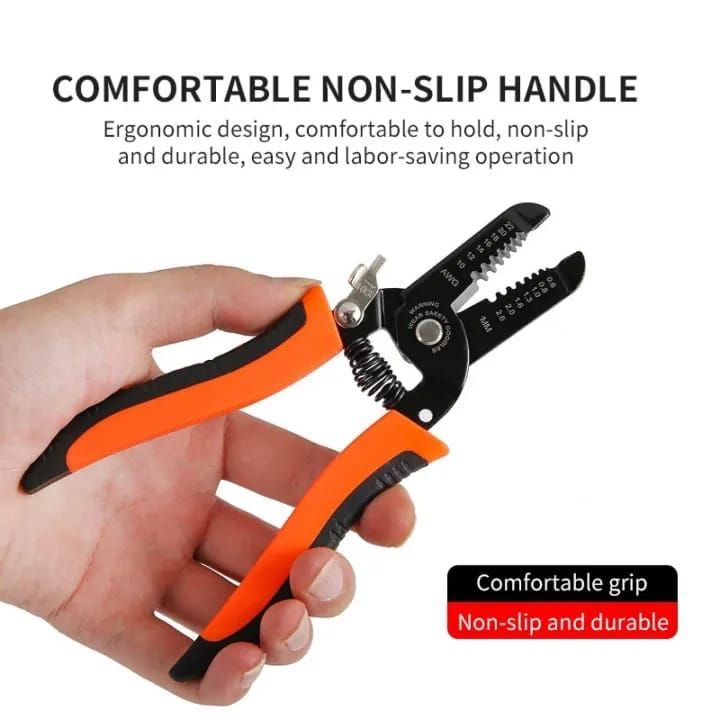 Stripping Pliers, Multifunctional Stainless Steel Wire Cable Stripping Pliers Cutting Tool Wire Cutter, Long-Nose Multi-Purpose Electrician Tool ( Random Color ) View Gallery - Pakistan