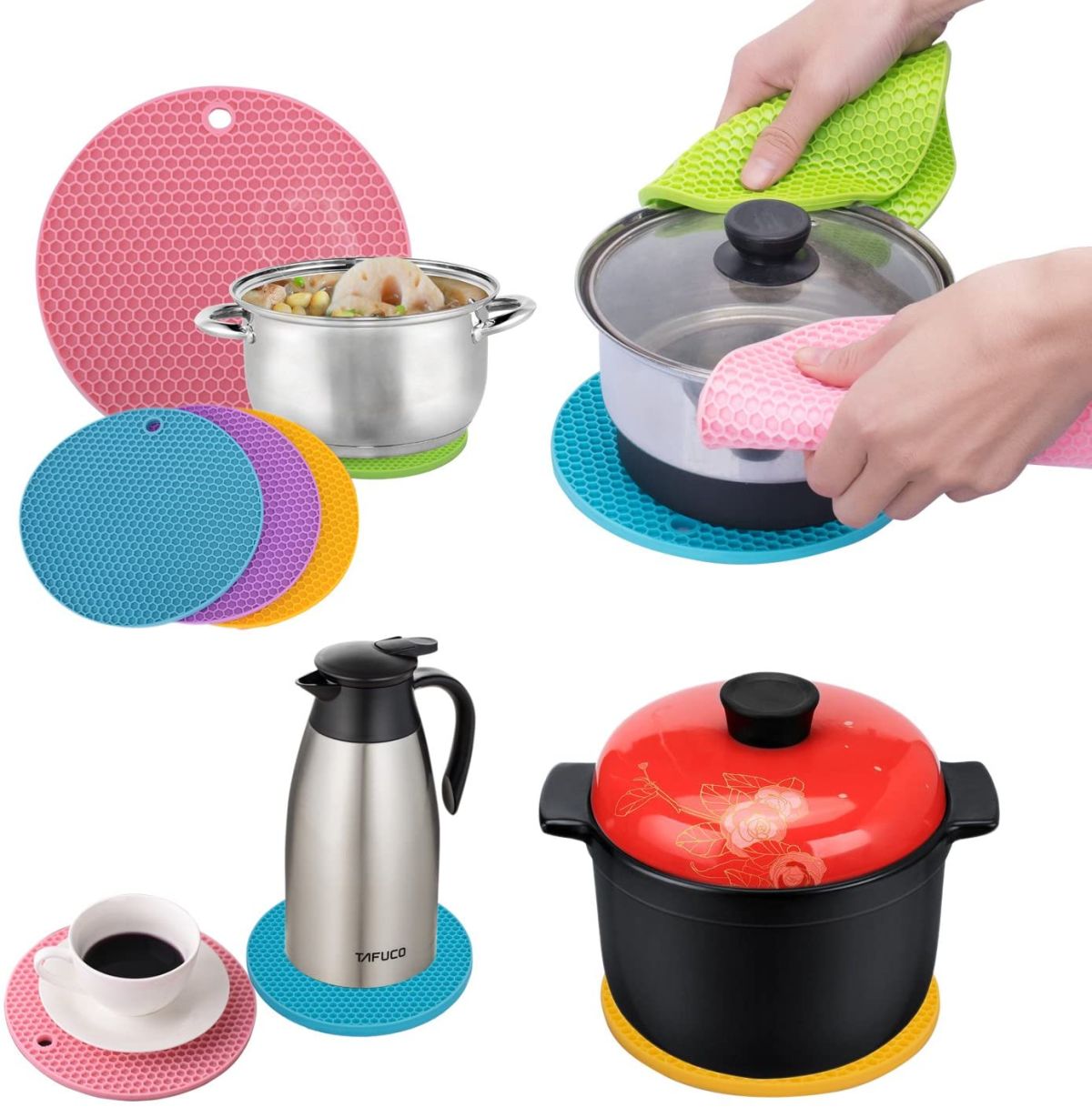 Multifunction Original Heat Resistant Silicone Mat Nonslip Pads Pot Holder Table Place mat (random color) View Gallery - Pakistan