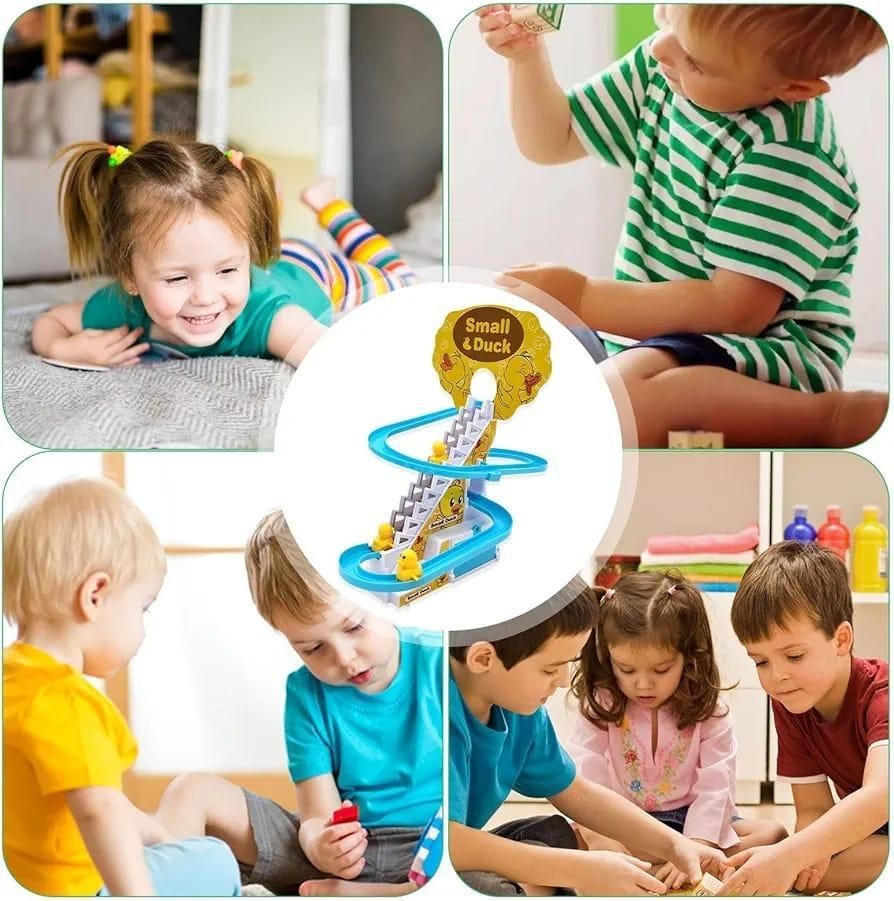 Smart Duck Ladder Climbing race set | Duck Climb Stairs Toy Race Track Slide View Gallery - Pakistan