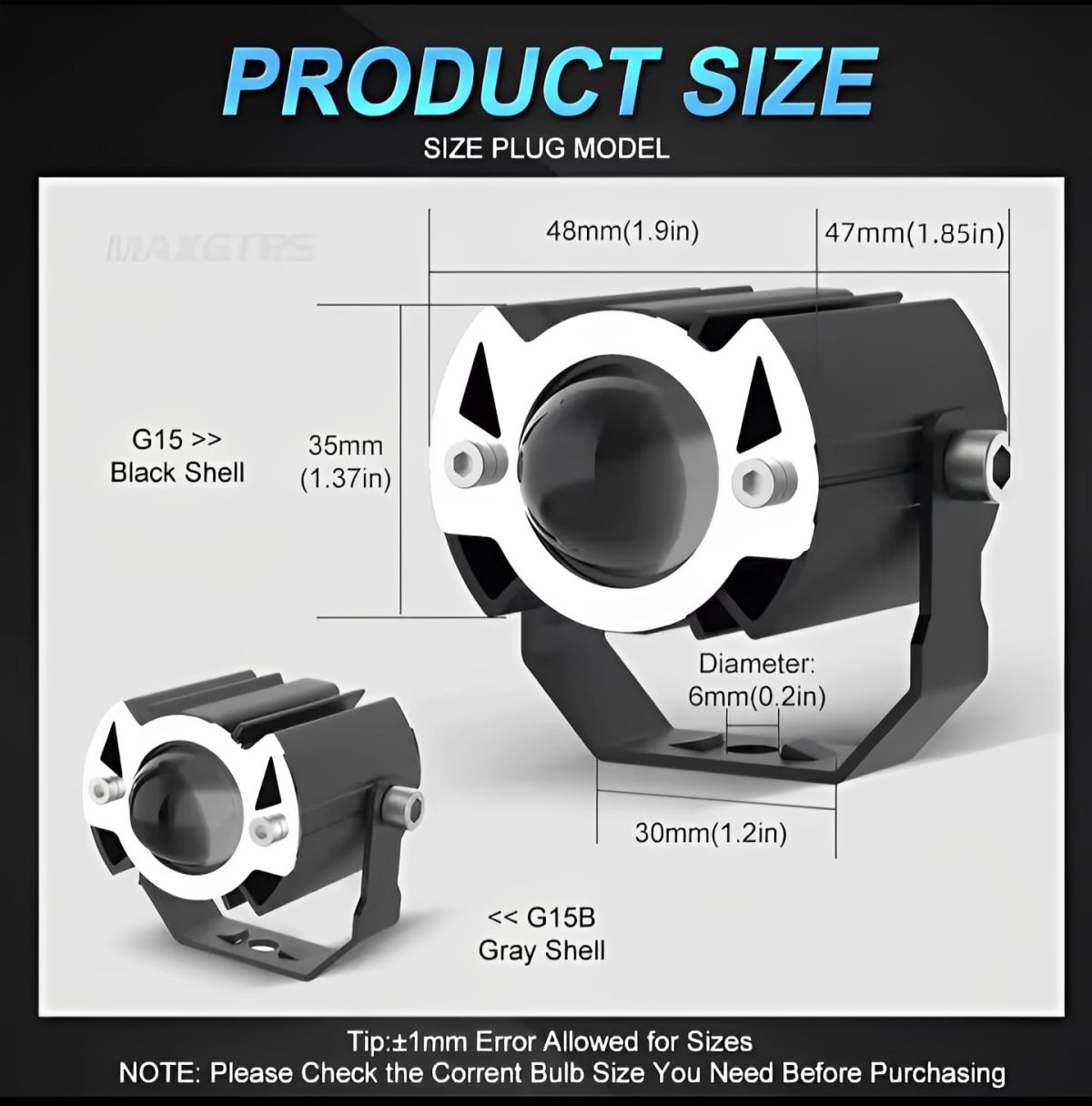 MAXGTRS Motorcycle Led Headlight Mini Projector Lens Tri-model Driving Auxiliary Scooter Spotlamp View Gallery - Pakistan