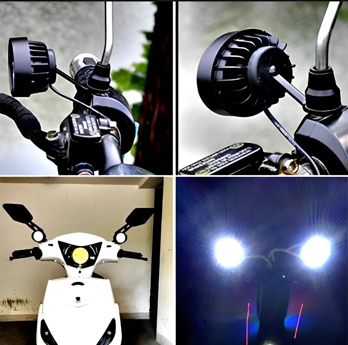 2 led plus button LED Headlight &amp; Button Assist Lamp For Motorcycle Motorbike Bike Universal CD70 CG 125 &amp; All View Gallery - Pakistan