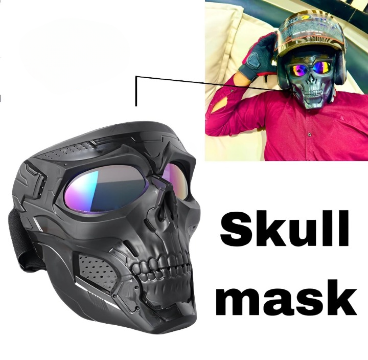 Motorcycle Skull Mask Cycling Windproof Full Face Skeleton Protective Mask Colorful Sickle Color Tactical Bike Bicycle Mask