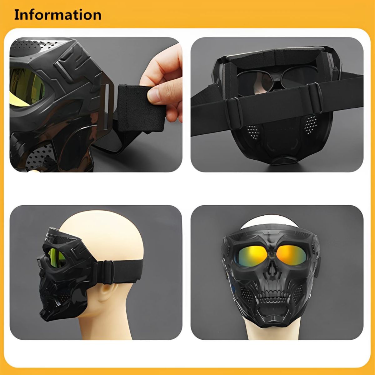 Motorcycle Skull Mask Cycling Windproof Full Face Skeleton Protective Mask Colorful Sickle Color Tactical Bike Bicycle Mask View Gallery - Pakistan