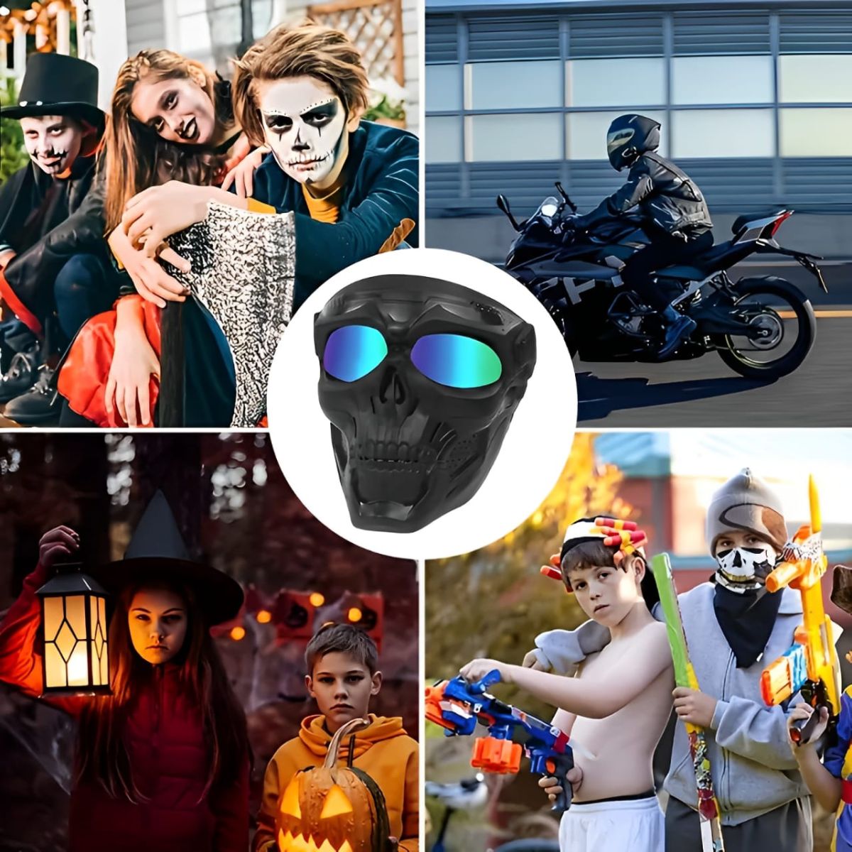 Motorcycle Skull Mask Cycling Windproof Full Face Skeleton Protective Mask Colorful Sickle Color Tactical Bike Bicycle Mask View Gallery - Pakistan