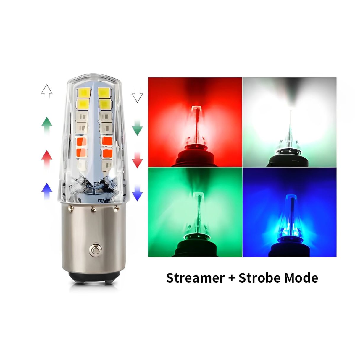 LED Backlight Bulb 6 Functions, 4 Colors - Perfect for Bikes, CD 70, CG125, Cars, and Jeeps View Gallery - Pakistan