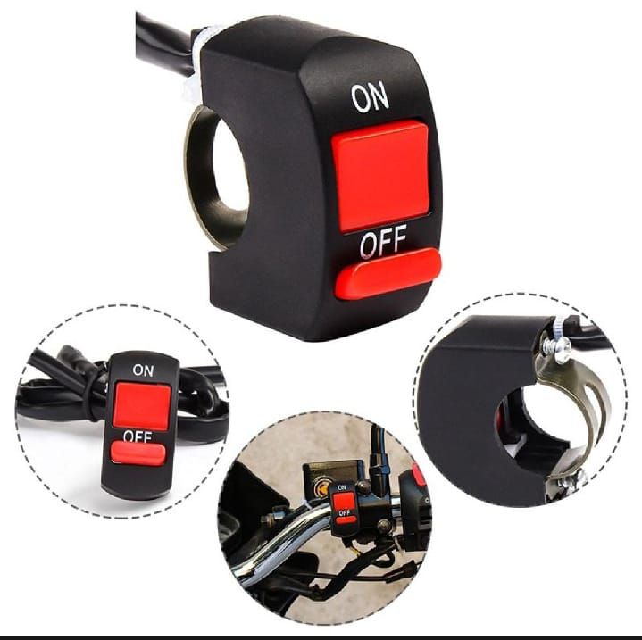 On/Off Handlebar Switch for Motorcycle Universal switch for bike, Extra external on off button
