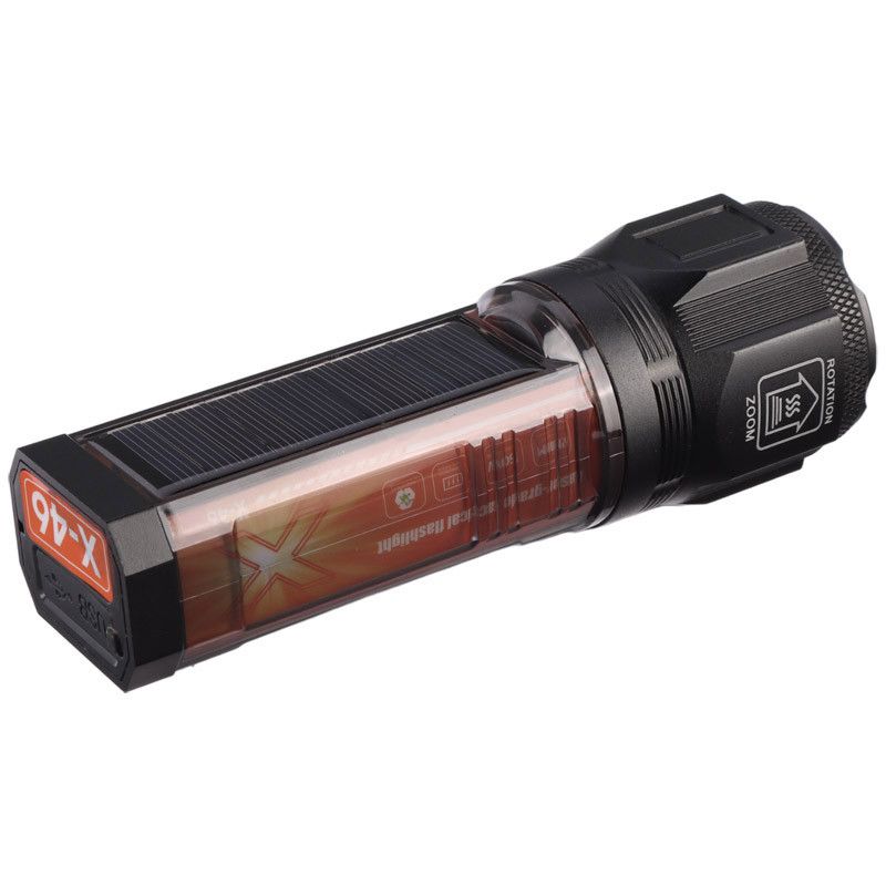 X-46 Multifunctional Flashlight – Telescopic Zoom, Type-C Charging, Power Bank &amp; Multiple Light Modes View Gallery - Pakistan