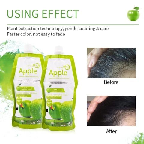 Apple Ammonia-Free Black Hair Cream, Organic Black Hair Dye- Natural Hair Color cream View Gallery - Pakistan