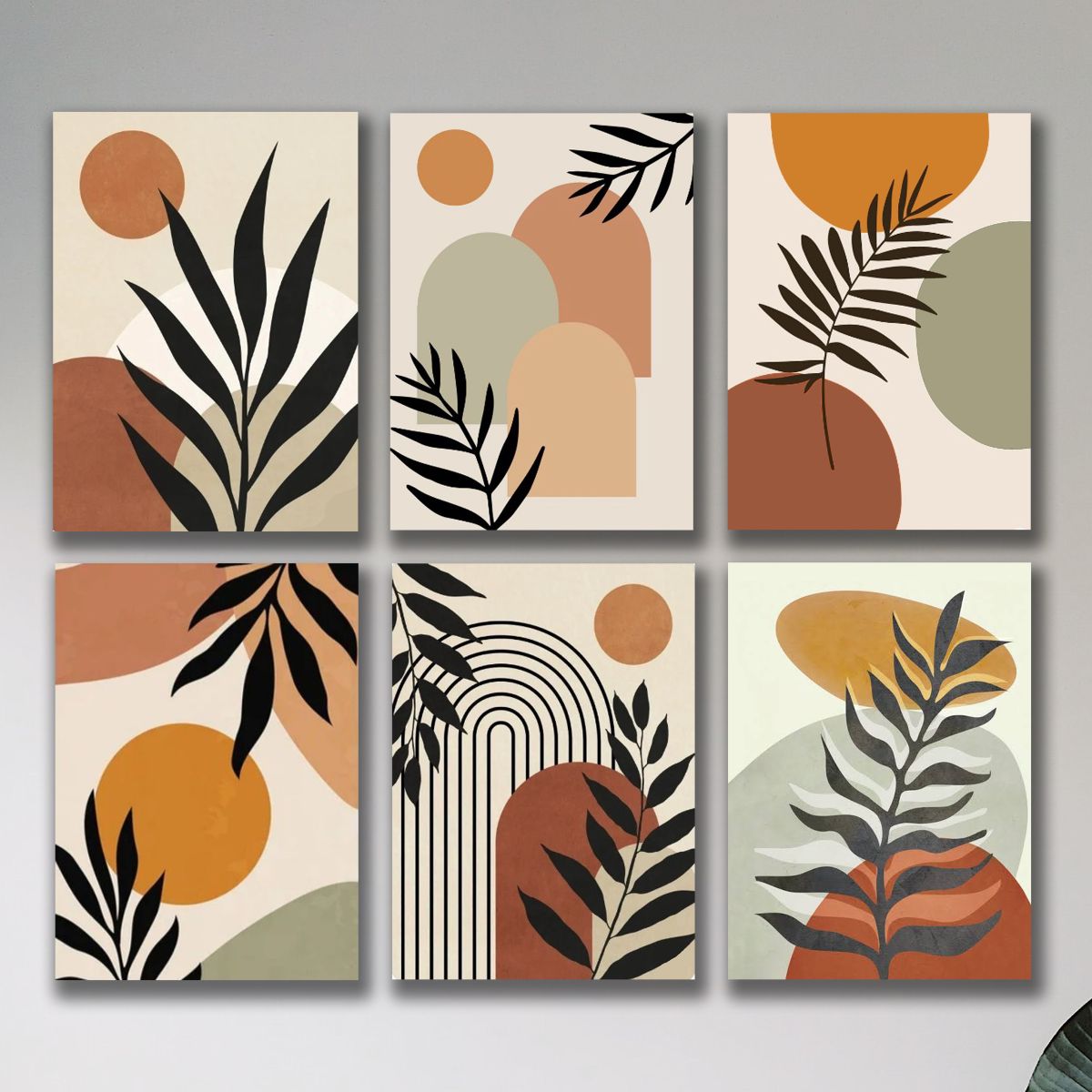 set of 6 abstract art wooden canvas frames for wall decoration / sticky photo tiles View Gallery - Pakistan
