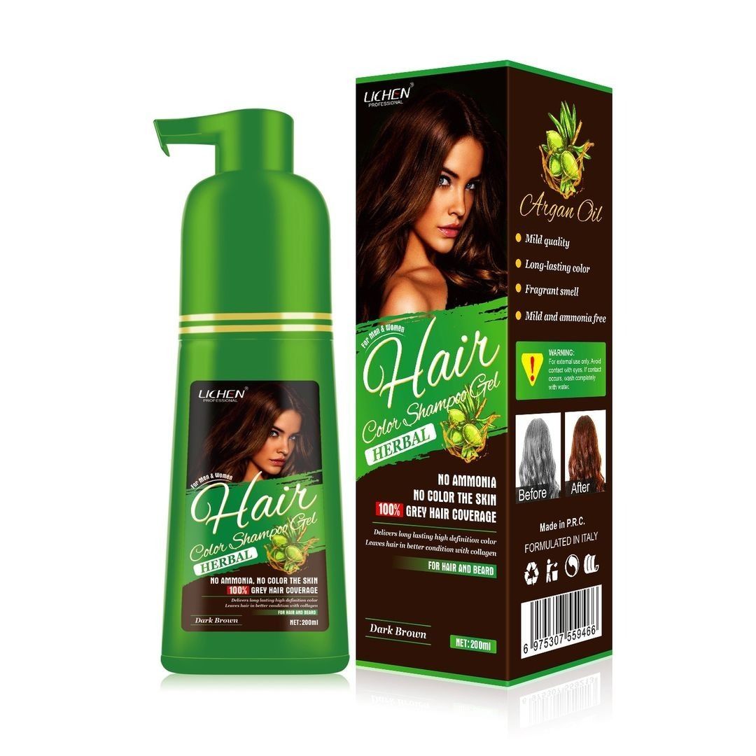 Lichen Hair Color Shampoo Gel Long Lasting Hair Gel Suitable for All Hair Types 200 ml View Gallery - Pakistan
