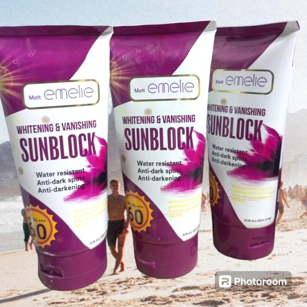 Emelie Whitening &amp; Vanishing Sunblock SPF60 (150ml) View Gallery - Pakistan
